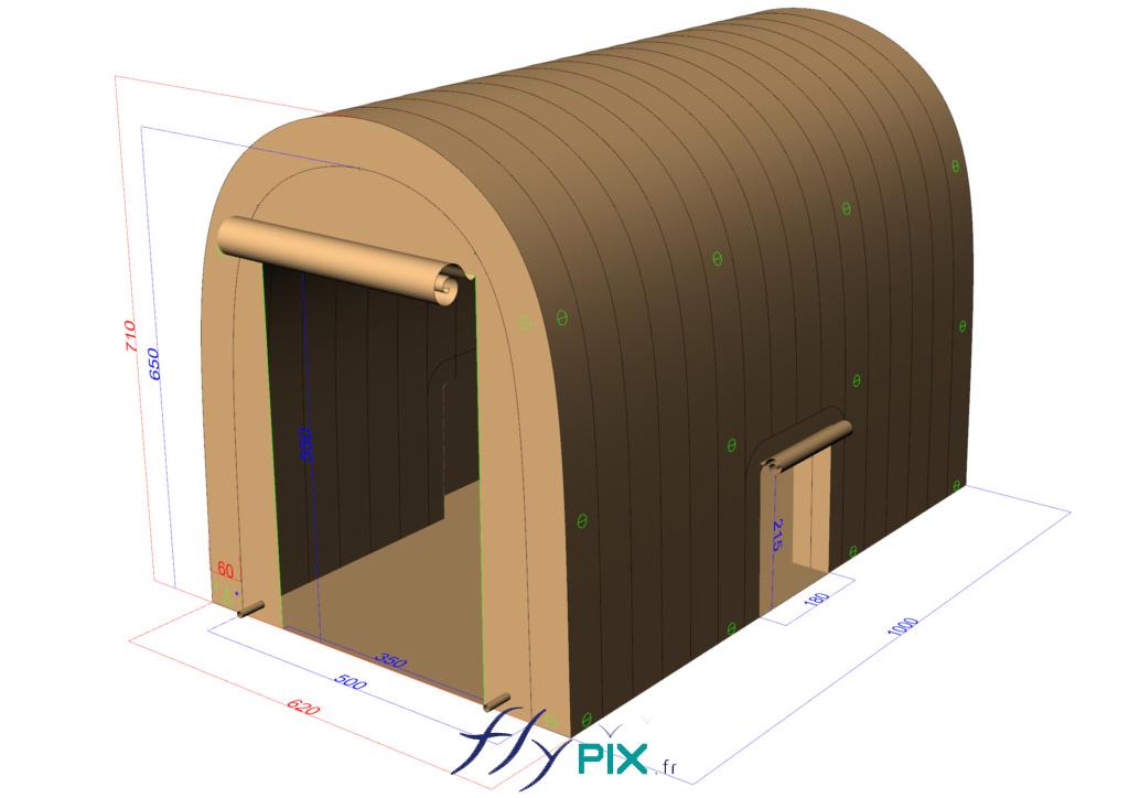 FLYPIX Tente Gonflable Chantier Air Captif BAT Modelisation 3D THALES 3