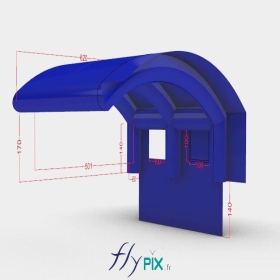 Eurovia : présentation d'une étude en infographie 3D, pour un abri gonflable de chantier, pour des travaux sur un pont