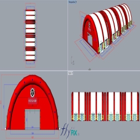 Union Bordeaux Begles : étude de conception et modélisation en infographie 3D pour un abri gonflable de réception de public