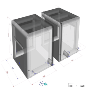Dalkia : fabrication sur mesure d'un abri gonflable industriel, une tente air captif cubique, en enveloppe PVC 0.6 mm simple peau