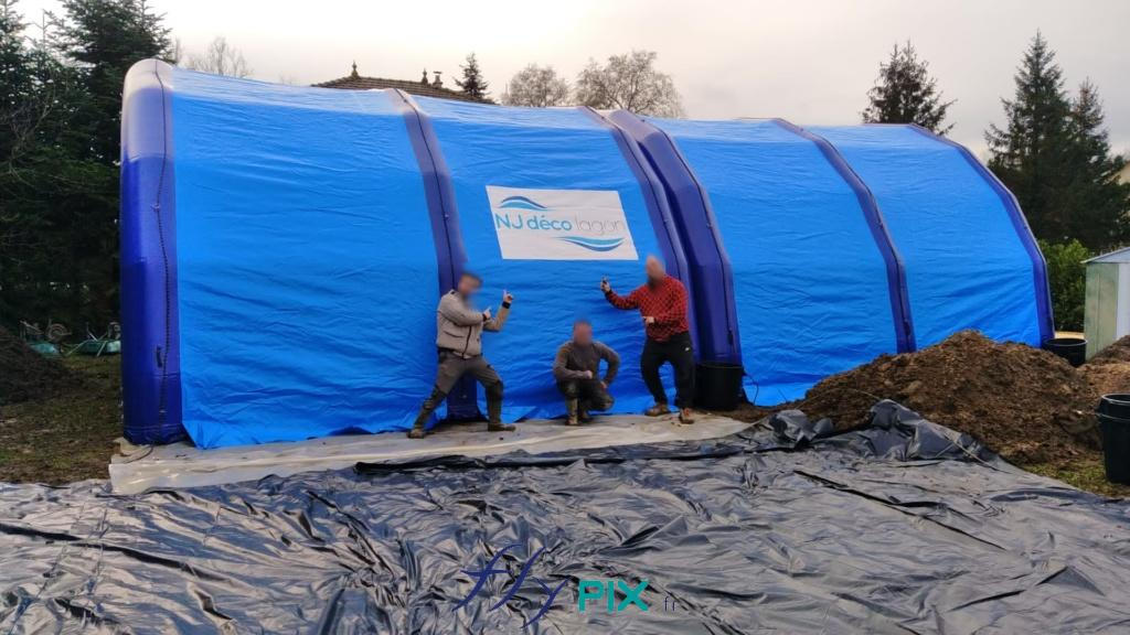 Abri gonflable tente chantier piscine air cptif PVC 045mm 06mm pompe regulateur de pression 4