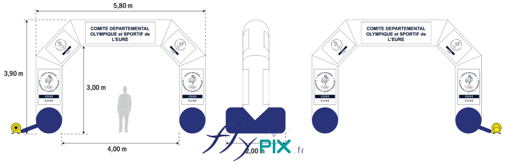 BAT de l'arche gonflabe publicitaire 4 x 3 m : Comité Départemental Olympique et Sportif de l'Eure