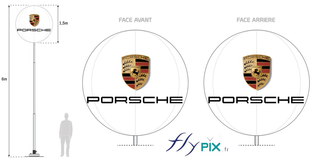 BAT (bon à tirer) du ballon sur mat pour Porsche