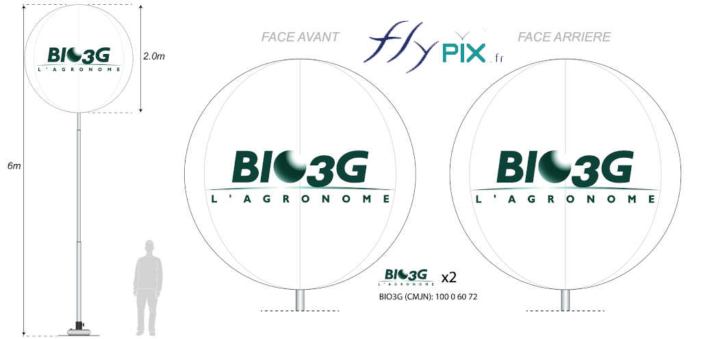 BAT (bon à tirer) réalisé pour le validation du concept du ballon sur mat imprimé BIO 3G