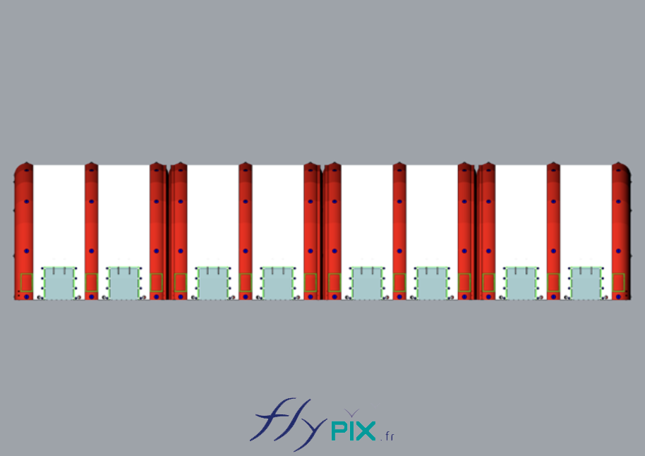 FLYPIX Etude modelisation 3D infographie conception tente reception public air captif tunnel pompe regulateur pression enveloppe PVC 06mm simple peau UNION BORDEAUX BELGES 13