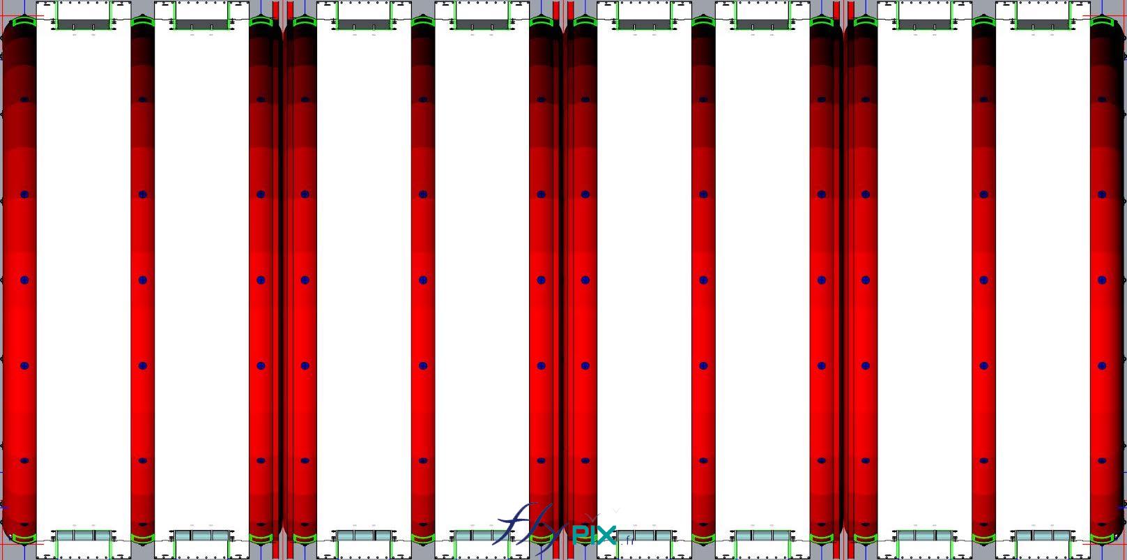 FLYPIX Etude modelisation 3D infographie conception tente reception public air captif tunnel pompe regulateur pression enveloppe PVC 06mm simple peau UNION BORDEAUX BELGES 3