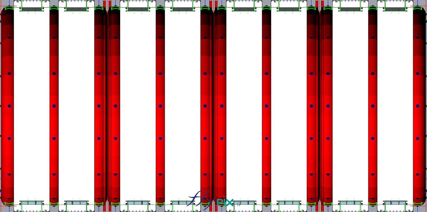 FLYPIX Etude modelisation 3D infographie conception tente reception public air captif tunnel pompe regulateur pression enveloppe PVC 06mm simple peau UNION BORDEAUX BELGES 3