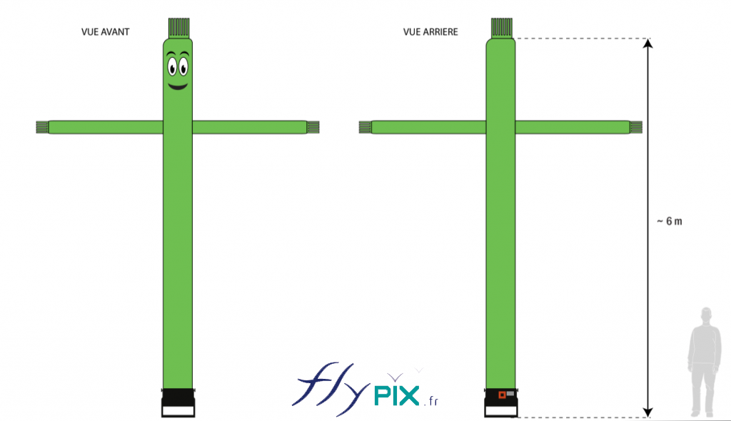 Skydancer H = 6 m de couleur verte, réalisé pour l'agence de communication COM TWO