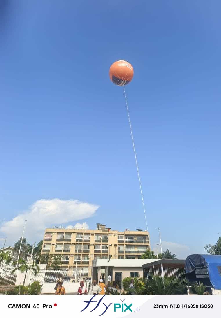 FLYPIX ballon publicitaire spherique helium air captif enveloppe PVC 018 mm simple peau impression total covering full print ELECTION ADO COTE IVOIRE 10