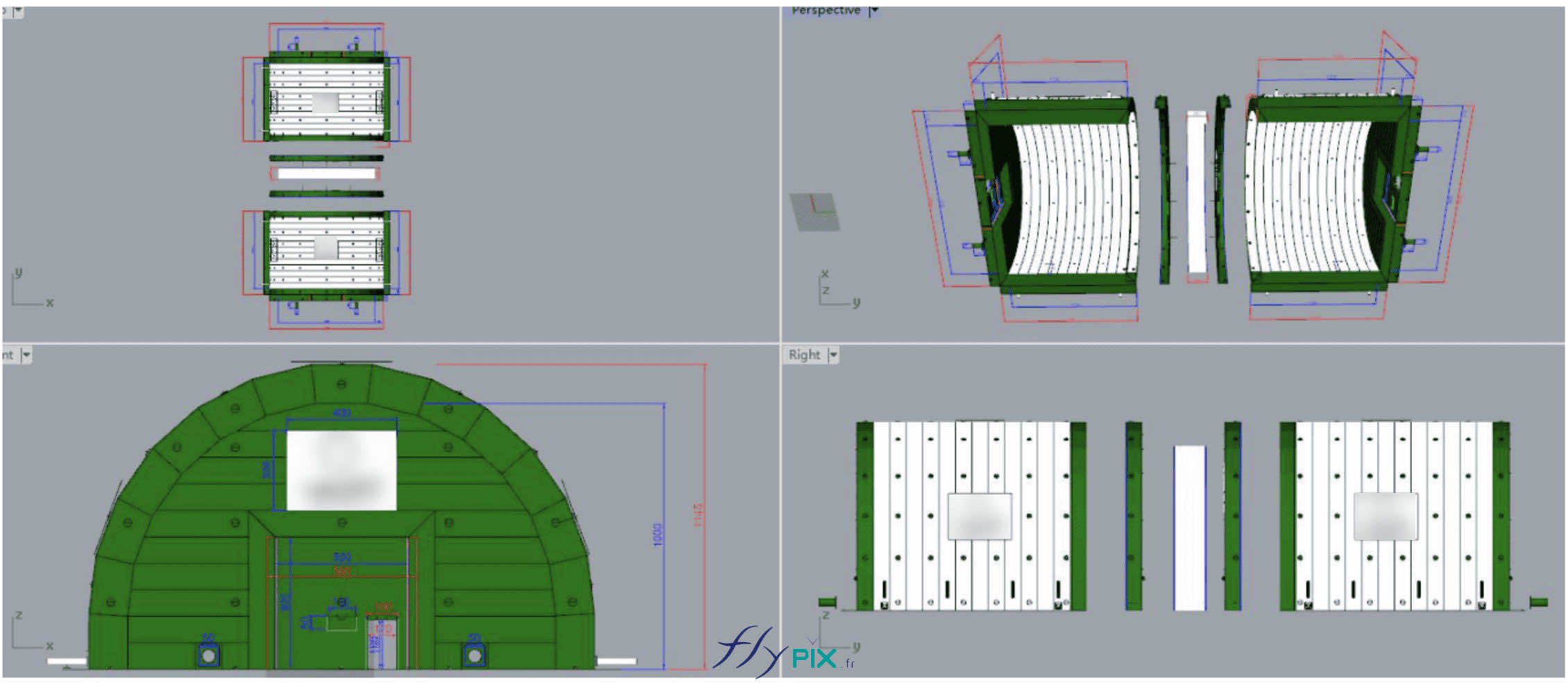 FLYPIX depollution sol excavation sol hangar gonflable grande surface grande taille abri gonflable tente gonflable tunnel demi lune ventile turbine enveloppe pvc 045mm 12