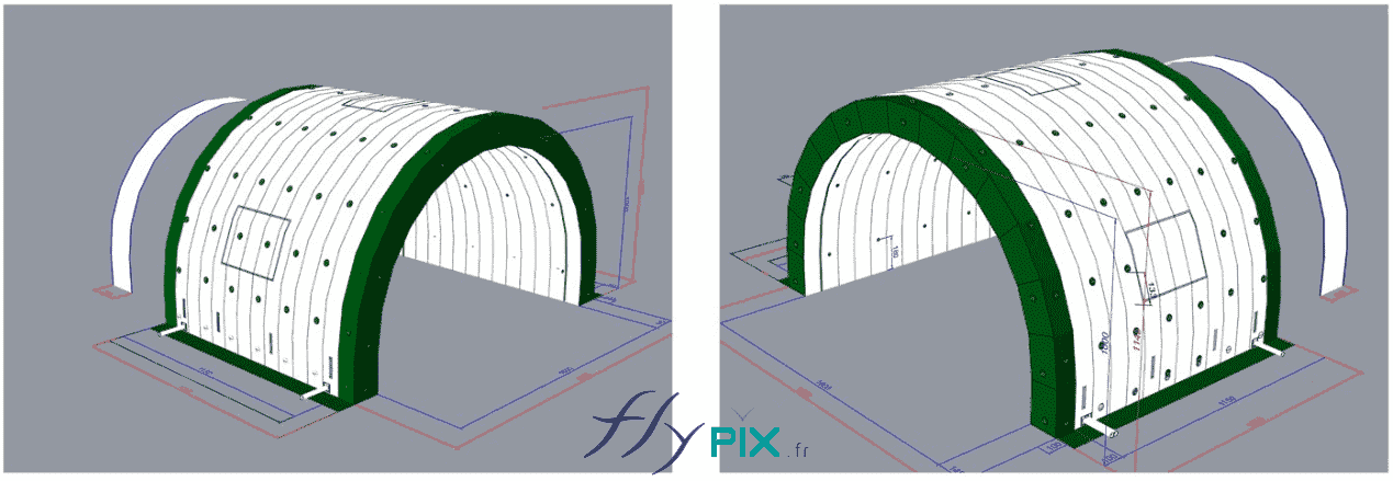 FLYPIX depollution sol excavation sol hangar gonflable grande surface grande taille abri gonflable tente gonflable tunnel demi lune ventile turbine enveloppe pvc 045mm 18