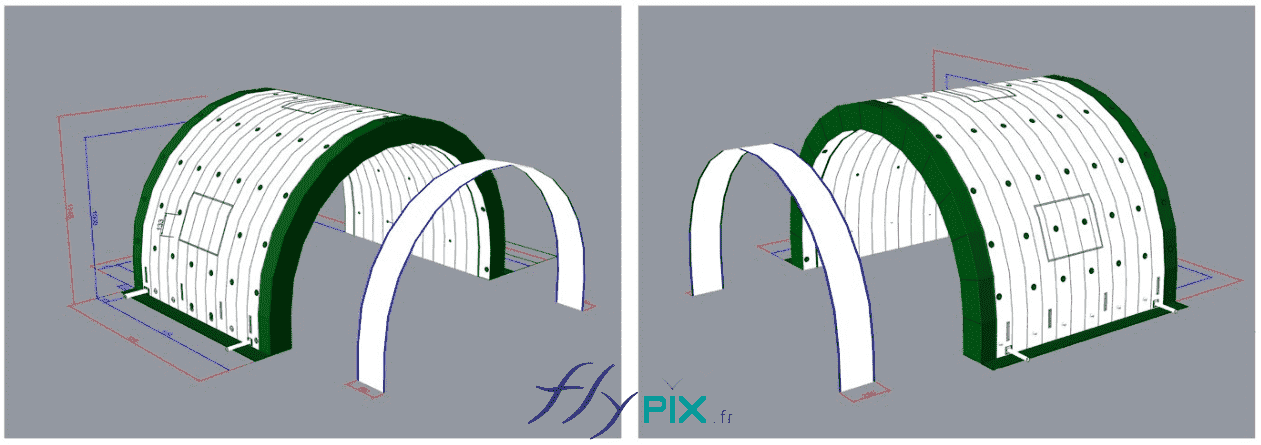 FLYPIX depollution sol excavation sol hangar gonflable grande surface grande taille abri gonflable tente gonflable tunnel demi lune ventile turbine enveloppe pvc 045mm 19