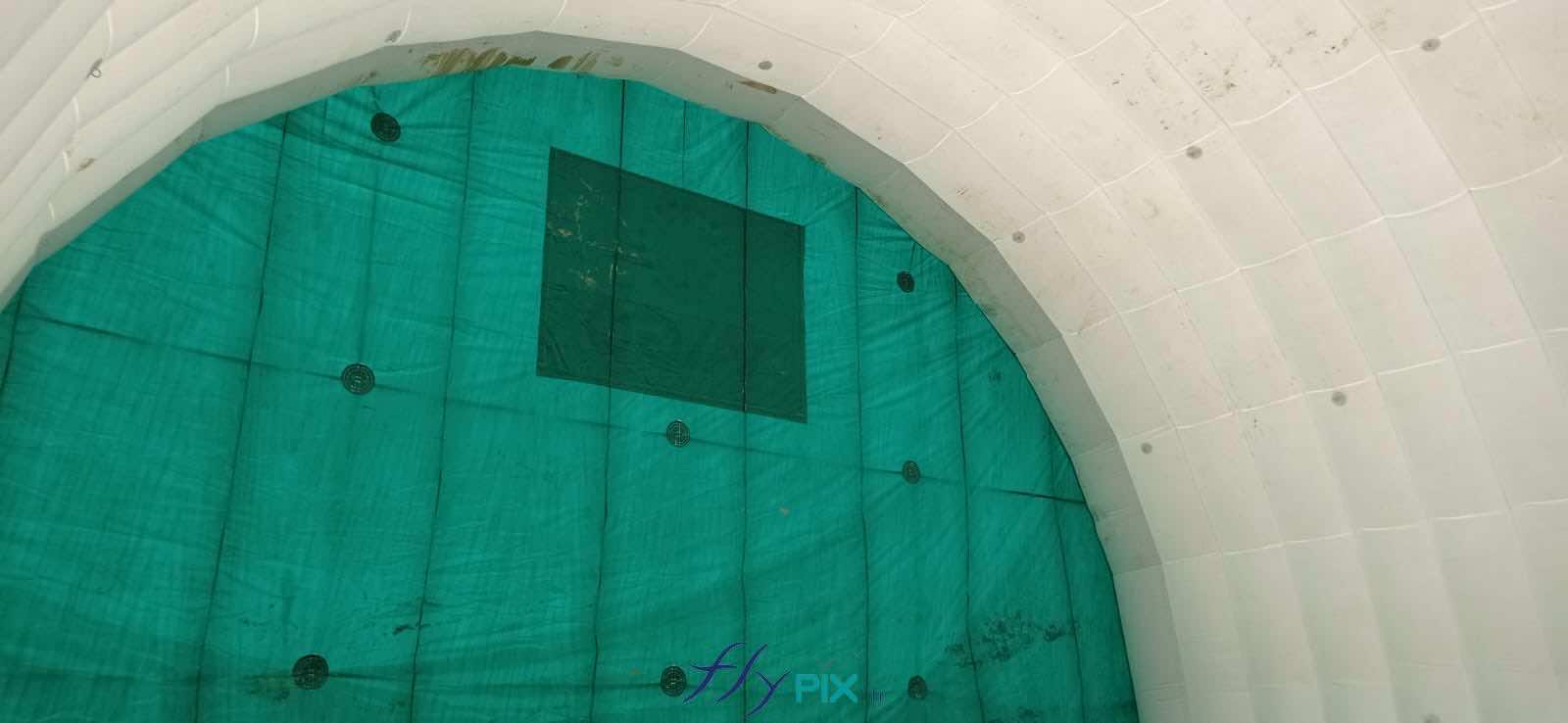 FLYPIX vue interieure tente gonflable chantier depollution enveloppe pvc