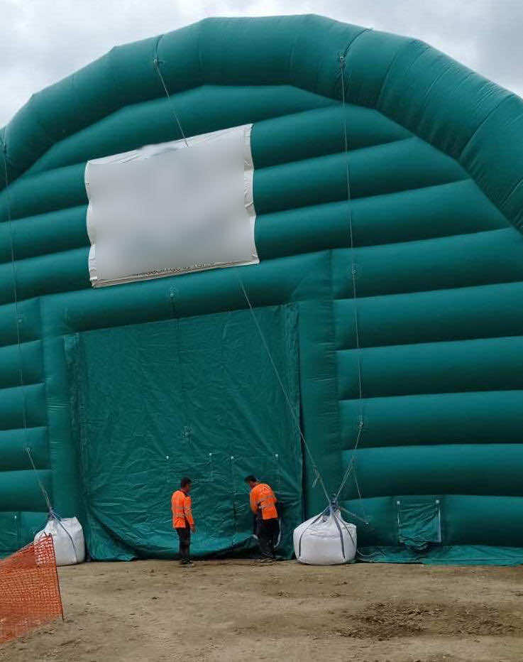 FLYPIX depollution sol excavation sol hangar gonflable grande surface grande taille abri gonflable tente gonflable tunnel demi lune ventile turbine enveloppe pvc 045mm 9