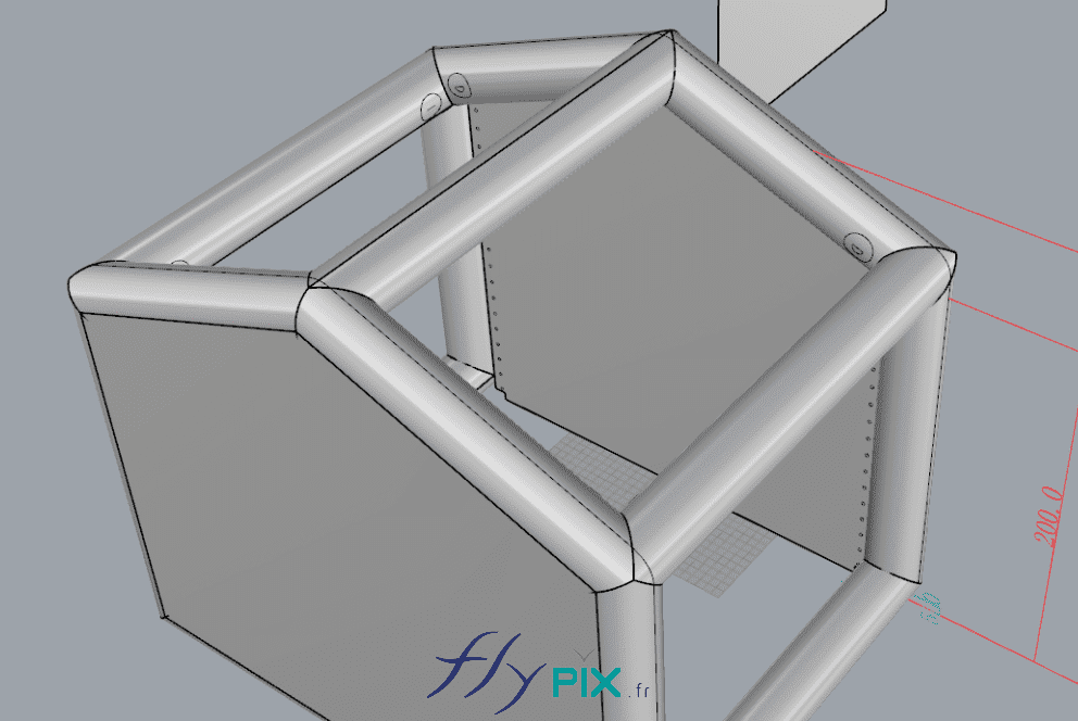 BAT, bon à tirer tente gonflable air captif petite taille, forme maison fabriquée pour la société CEESAR.