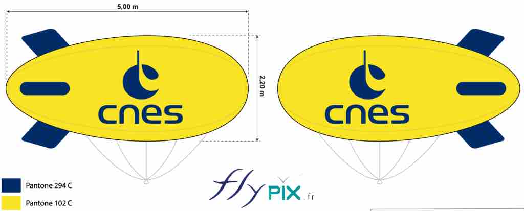 FlyPix BAT dirigeable CNES imprimé hélium enveloppe PVC 0.18mm air captif 1024x413