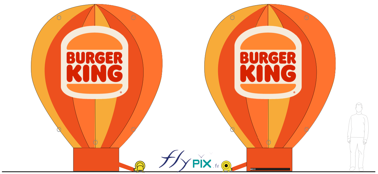 FlyPix BAT montgolfiere ventile turbine enveloppe PVC 045mm BURGER KING CREUSOT 1