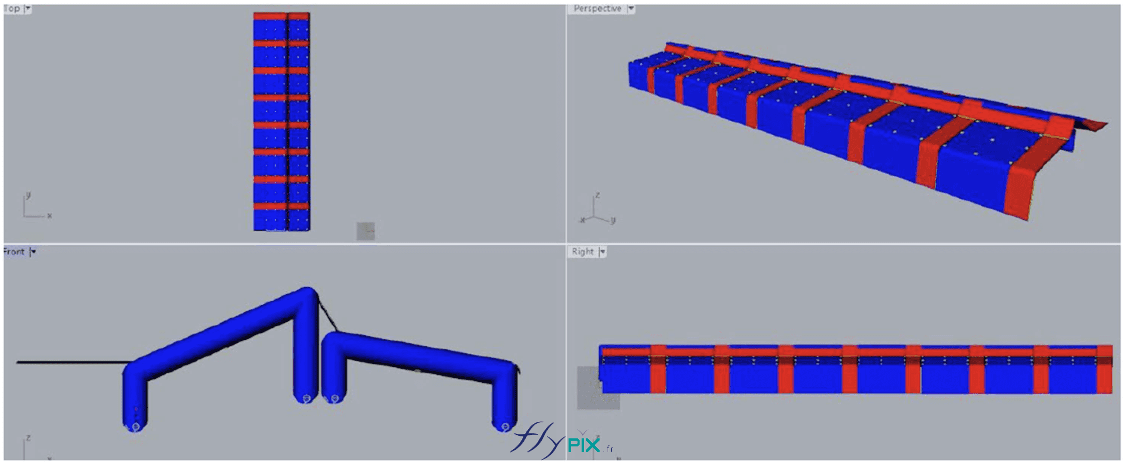 FlyPix abri tente gonflable air captif ventile pompe turbine enveloppe pvc 045 060mm chantier viaduc EUROVIA modelisation 3D etude ingenierie bat 21