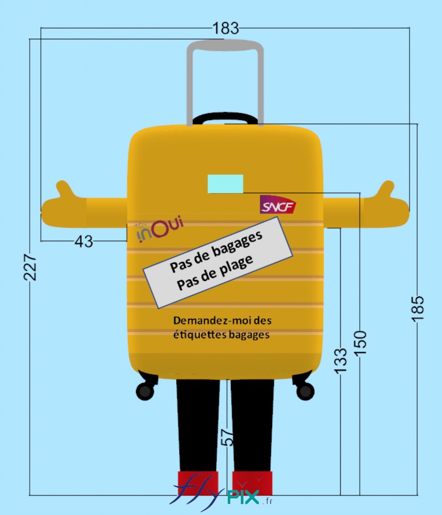 Modélisation 3D du walker gonflable, étude de concept pour la SNCF.