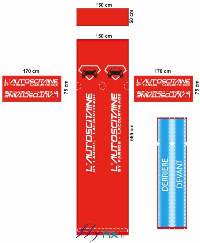 Skydancer imprimé personnalisé BONHOMME Hauteur 6m impression full print total covering : L'AUTOSCITAINE