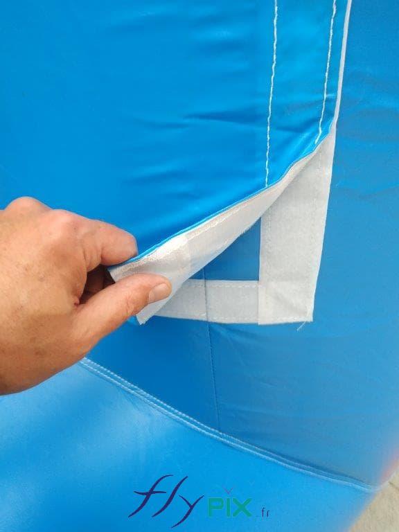 Arche gonflable personnalisée 6 x 4 m: fixations velcro banderoles marquages amovibles