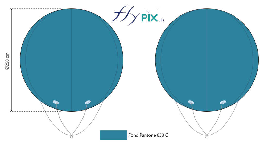 ballon full print spherique helium enveloppe pvc bleu personalise
