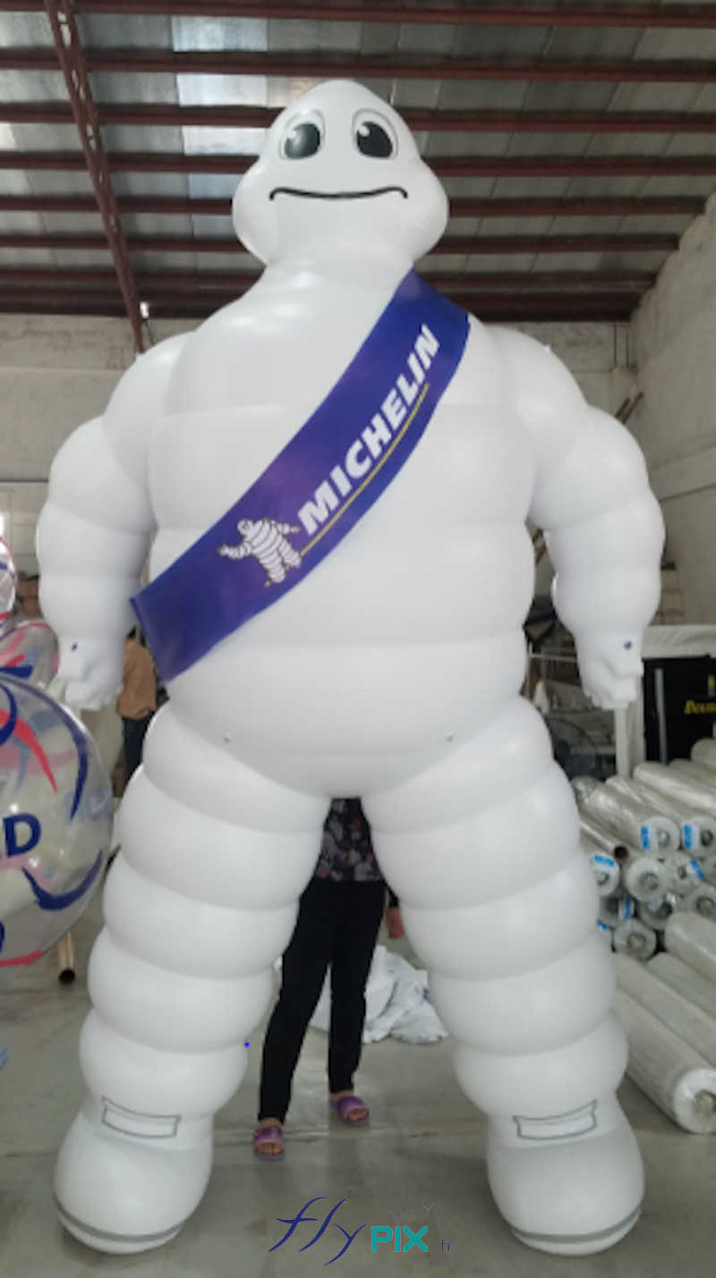 ballon mascotte personnage michelin air captif enveloppe pvc