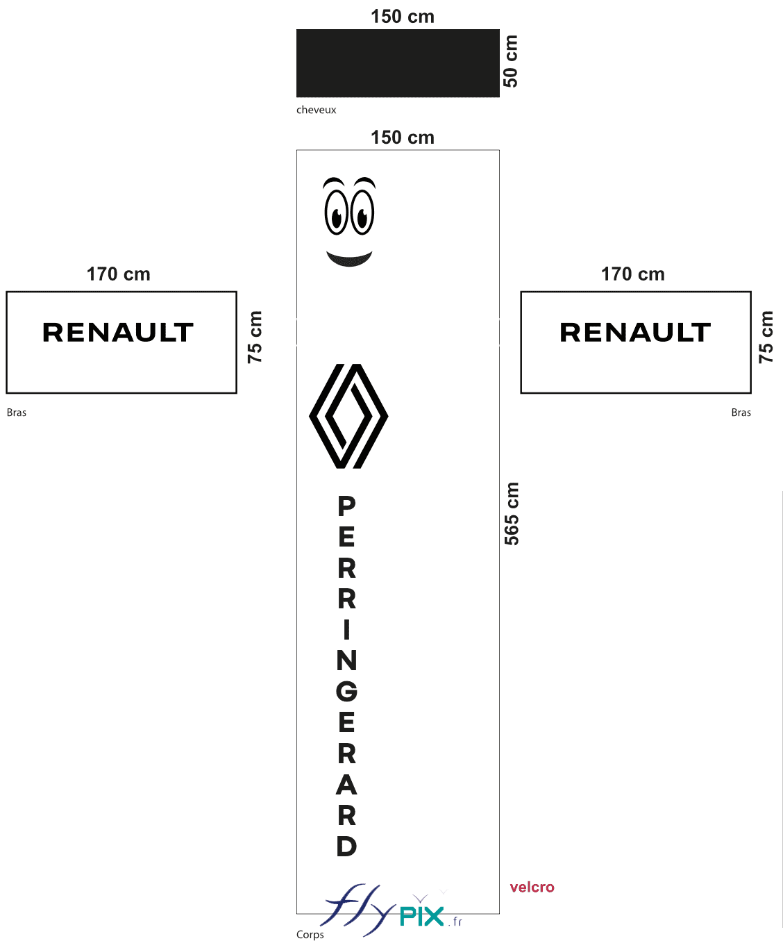 bat skydancer imprime personnalise bonhomme structure gonflable ventilee turbine permanence RENAULT PERRINGERARD 1