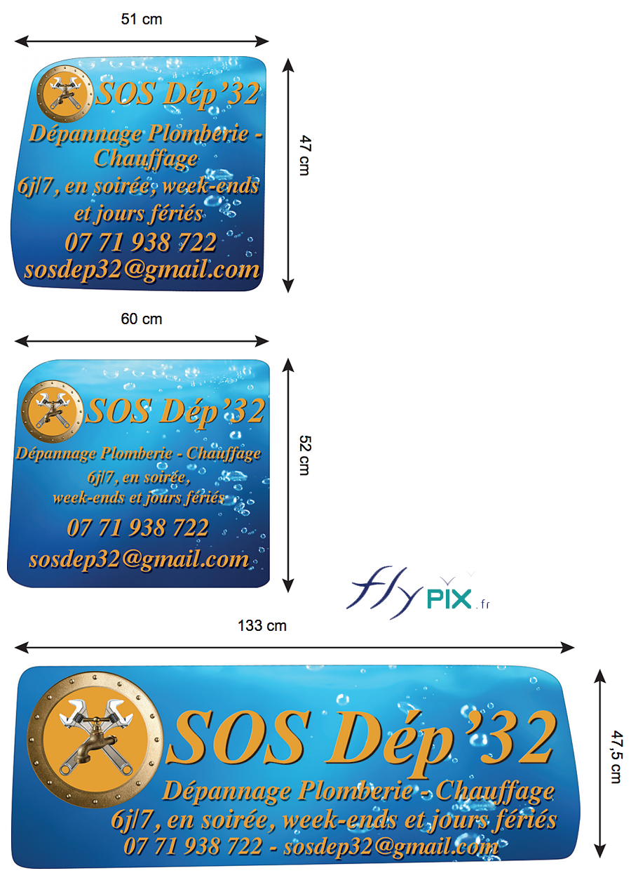 Flocage voiture Bon à tirer SOS DEP 32