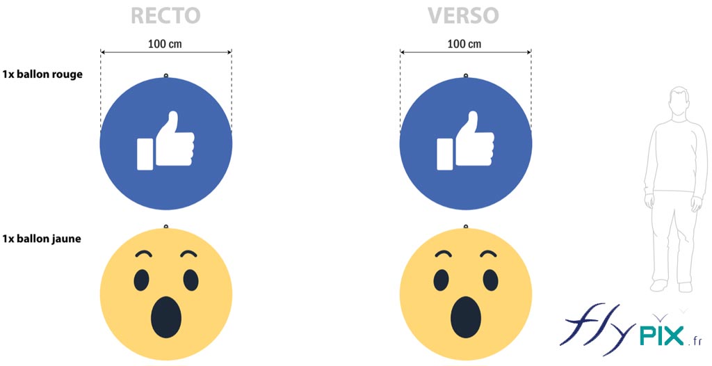 ballon publicitaire imprime emoticones facebook