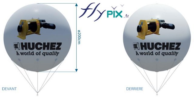 Ballon publicitaire avec marquage couleur en HD