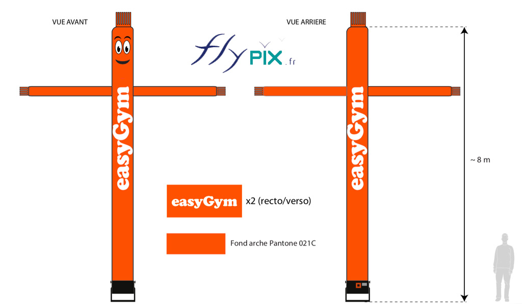 Skydancer full print H = 6 m totale impression numérique couleur