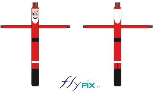 Enveloppe de skydancer personnage de Père Noël, en H = 6 m et H = 8 m.