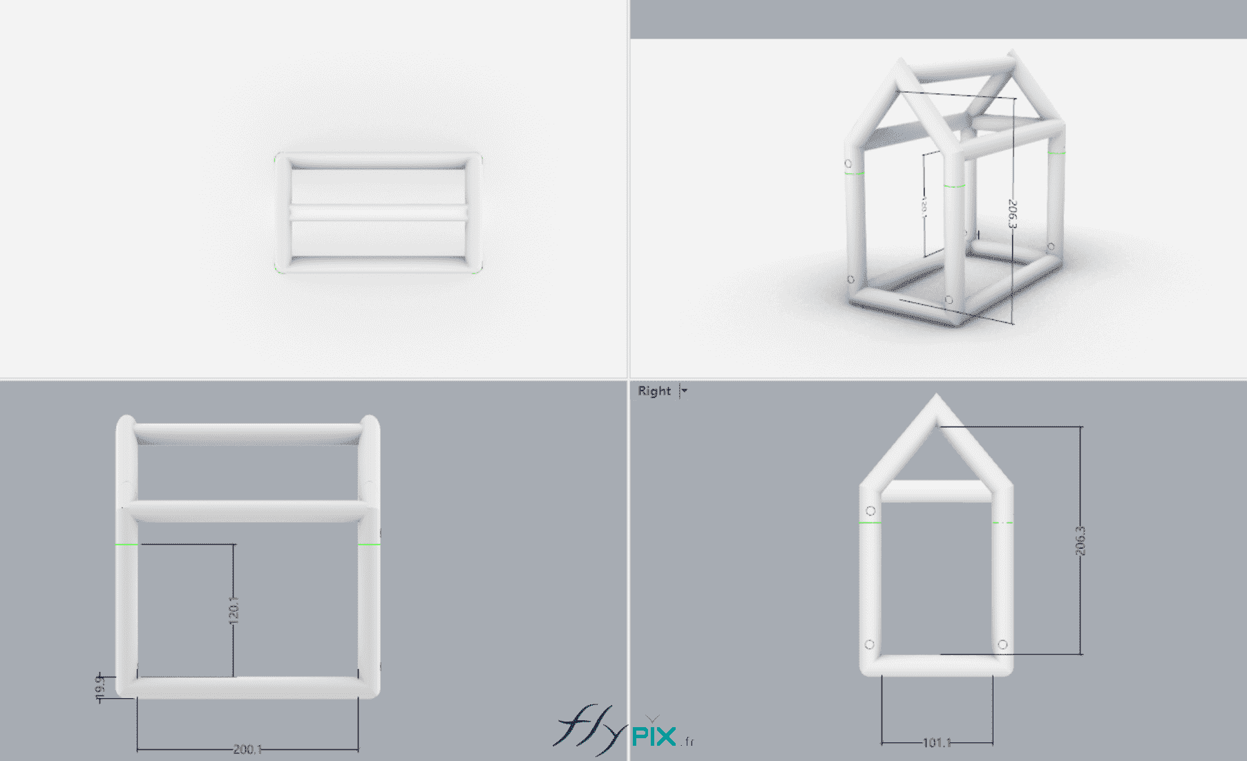 structure gonflable maison armatures air captif enveloppe pvc 06mm La TraverScene Maison du Peuple 1